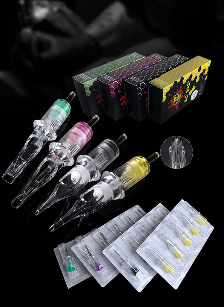 Big Wasp Tattoo Cartridge Needle Transparent & Textured Needles-Round Shader