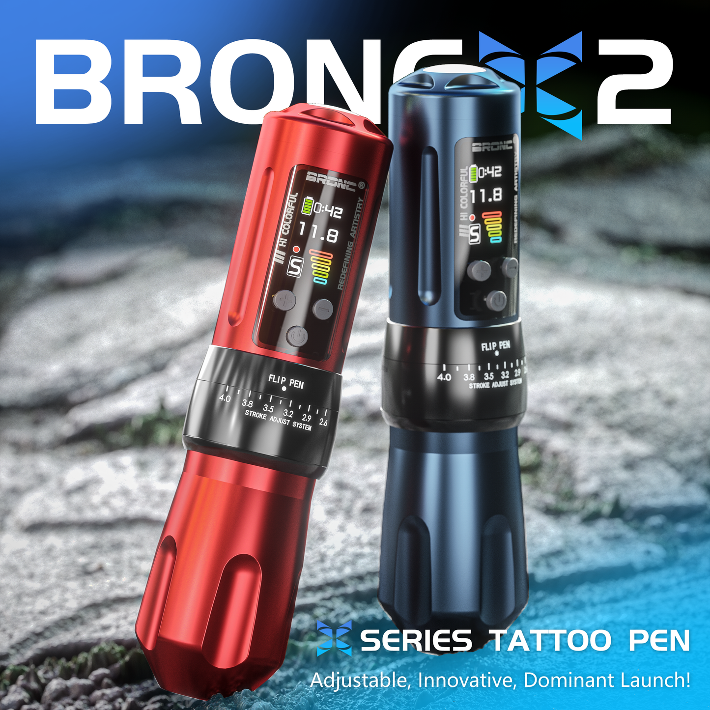 2024 BRONC X2 Adjustable Wireless Tattoo Pen