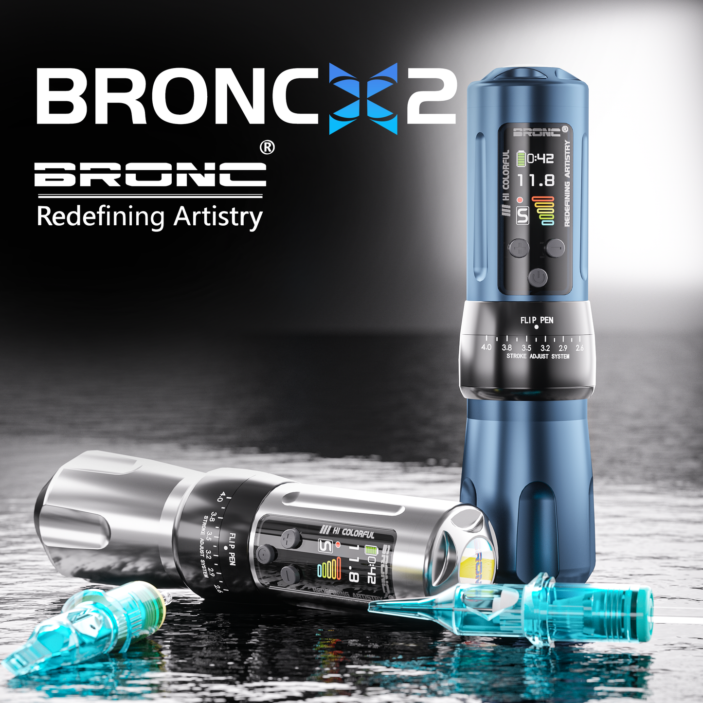 2024 BRONC X2 Adjustable Wireless Tattoo Pen