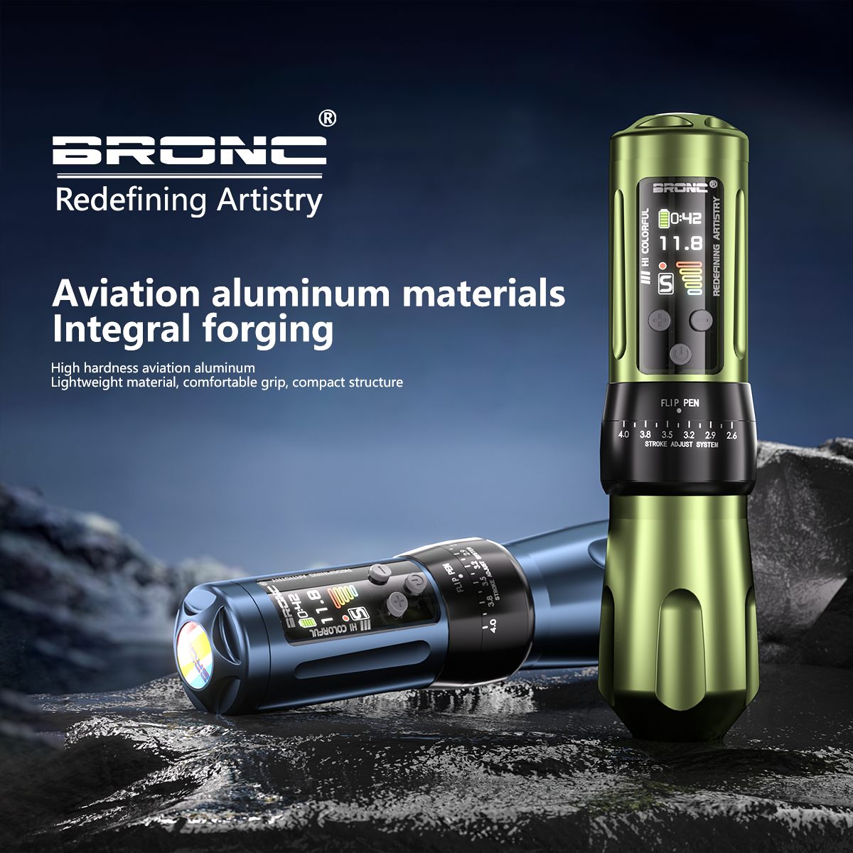 2024 BRONC X2 Adjustable Wireless Tattoo Pen