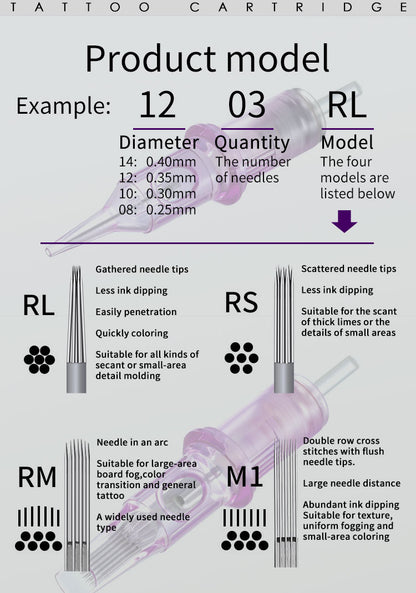 Purple Needle Cartridges Round Liner