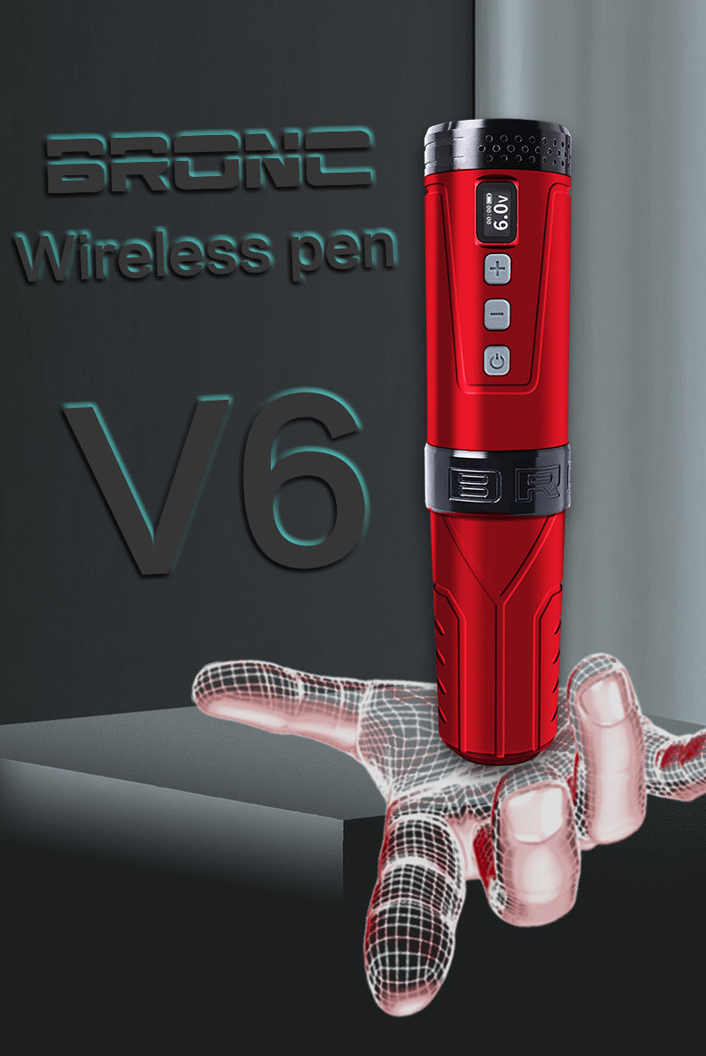 2022 Professional tattoo equipment Bronc Wireless Tattoo Pen V6