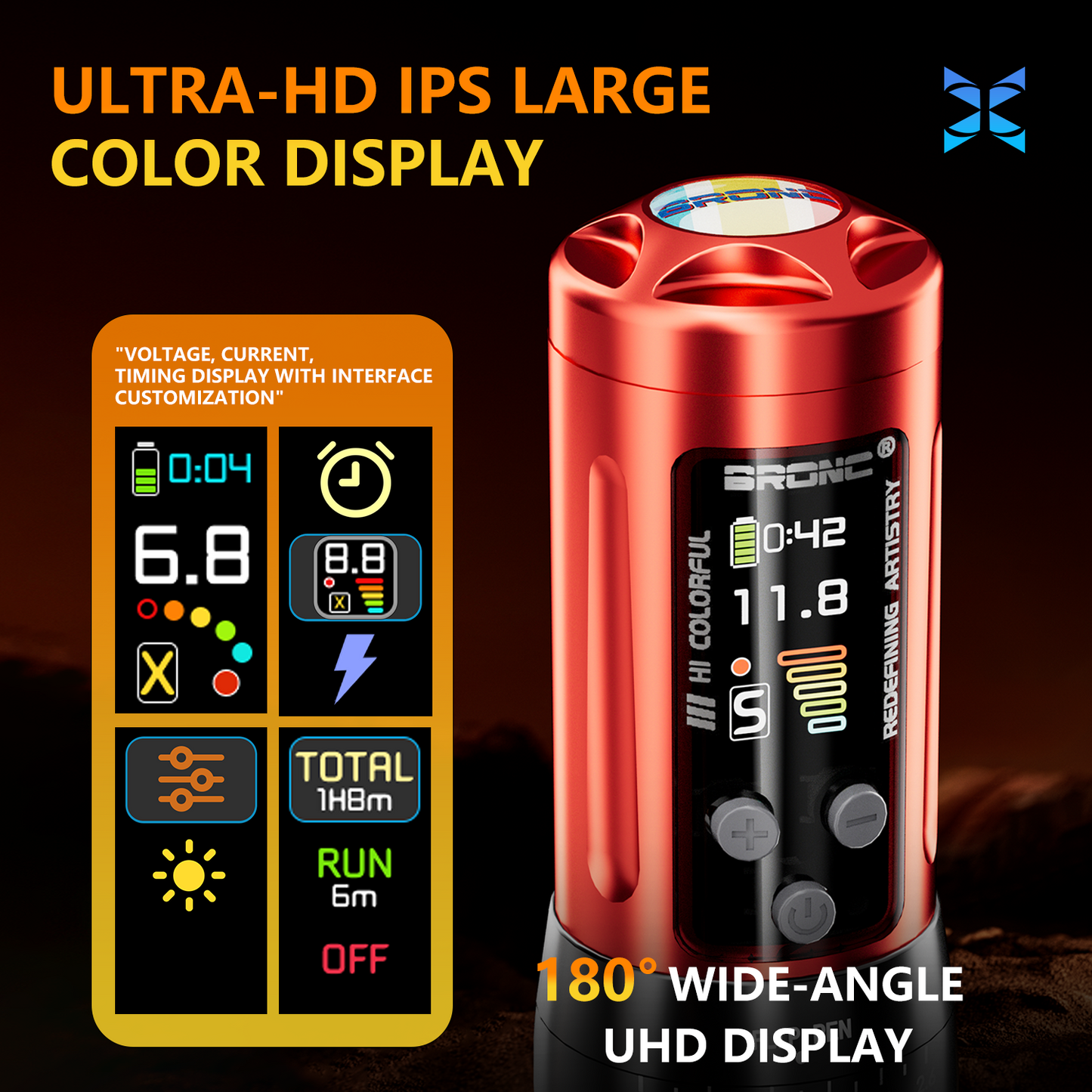 2024 BRONC X2 Adjustable Wireless Tattoo Pen