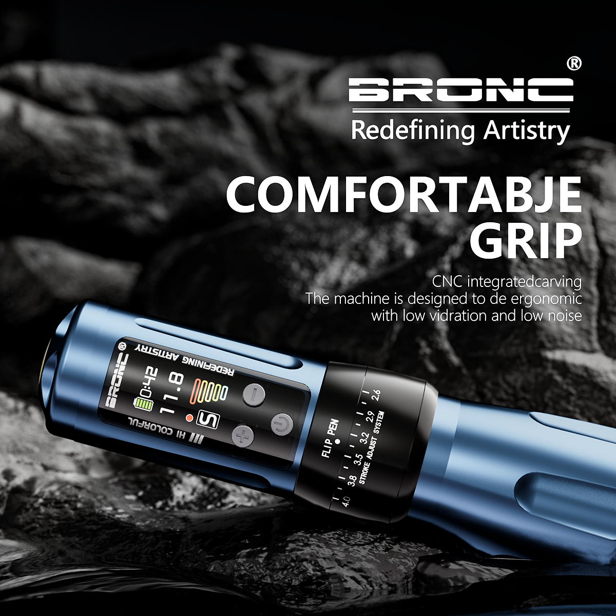 2024 BRONC X2 Adjustable Wireless Tattoo Pen