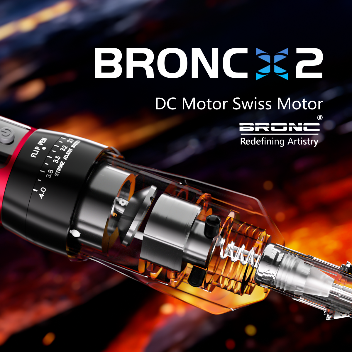 2024 BRONC X2 Adjustable Wireless Tattoo Pen